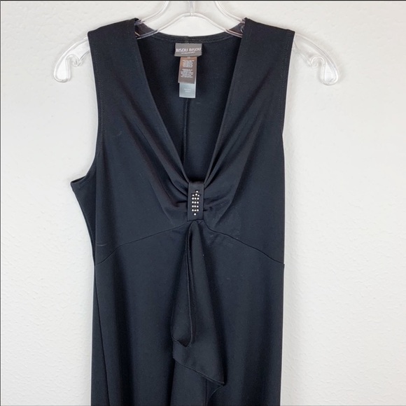 Bisou Bisou Black Sleeveless Rhinestone Dress F2 G221 - Picture 2 of 5